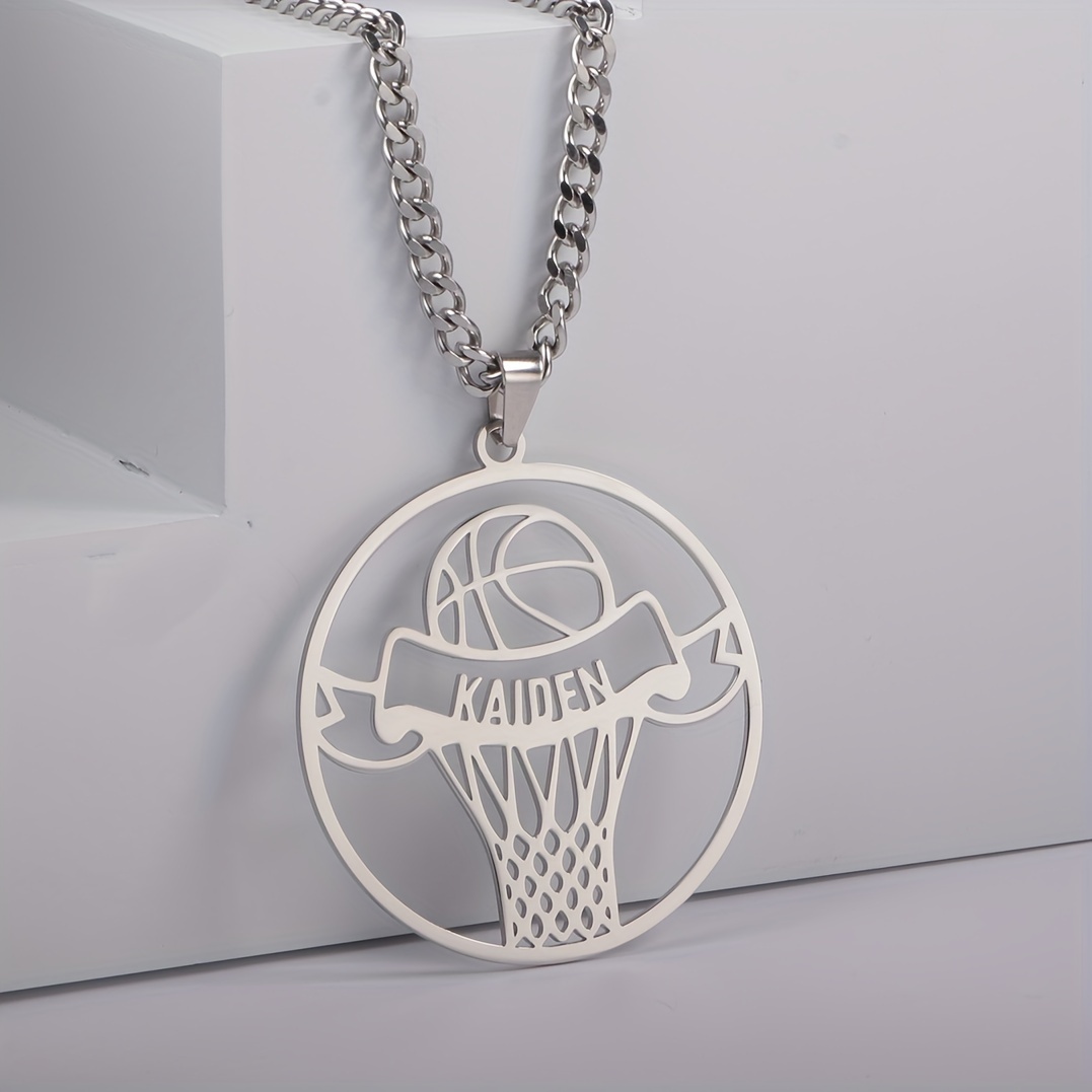 basketball name necklace personalized engraved Temu South Africa