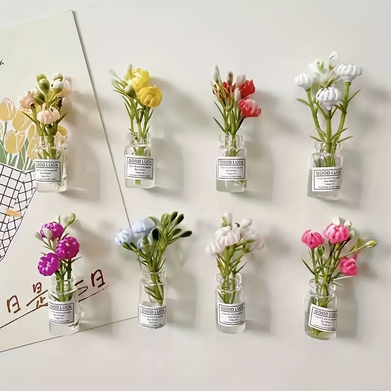 Image of 8pcs Mini Vase Set - Round Diy Vases For Small Flowers, Branches & Beads - & Christmas Decor, Wedding, Party Centerpieces - Elegant Tabletop Vases With Spherical Caps (no Edges
