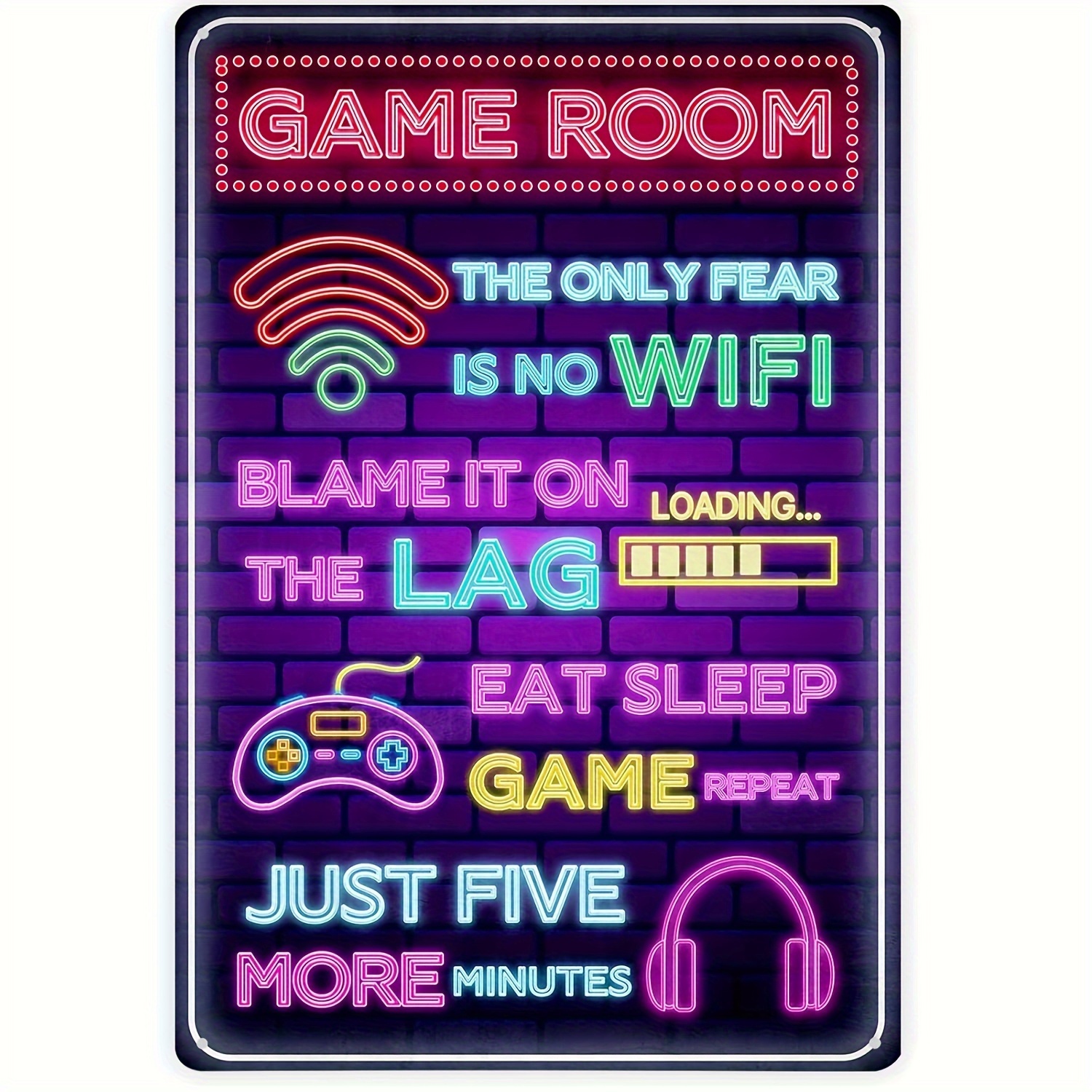 

Gaming Metal Sign, Gaming Room Tin Sign, Retro Wall Decor Gamer Wall Signs, Gamer Wall Decor For Boys Room, Bedroom Gamers, 8" X 12
