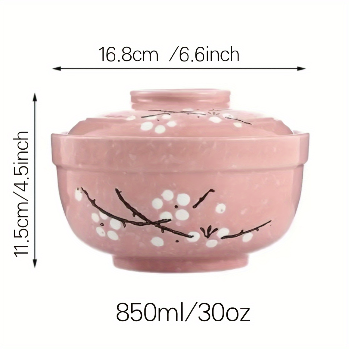 1pc Ceramic Ramen Bowl With Lids, Big Ceramic Bowl With Lid For Soup Ramen And , Kitchen Items