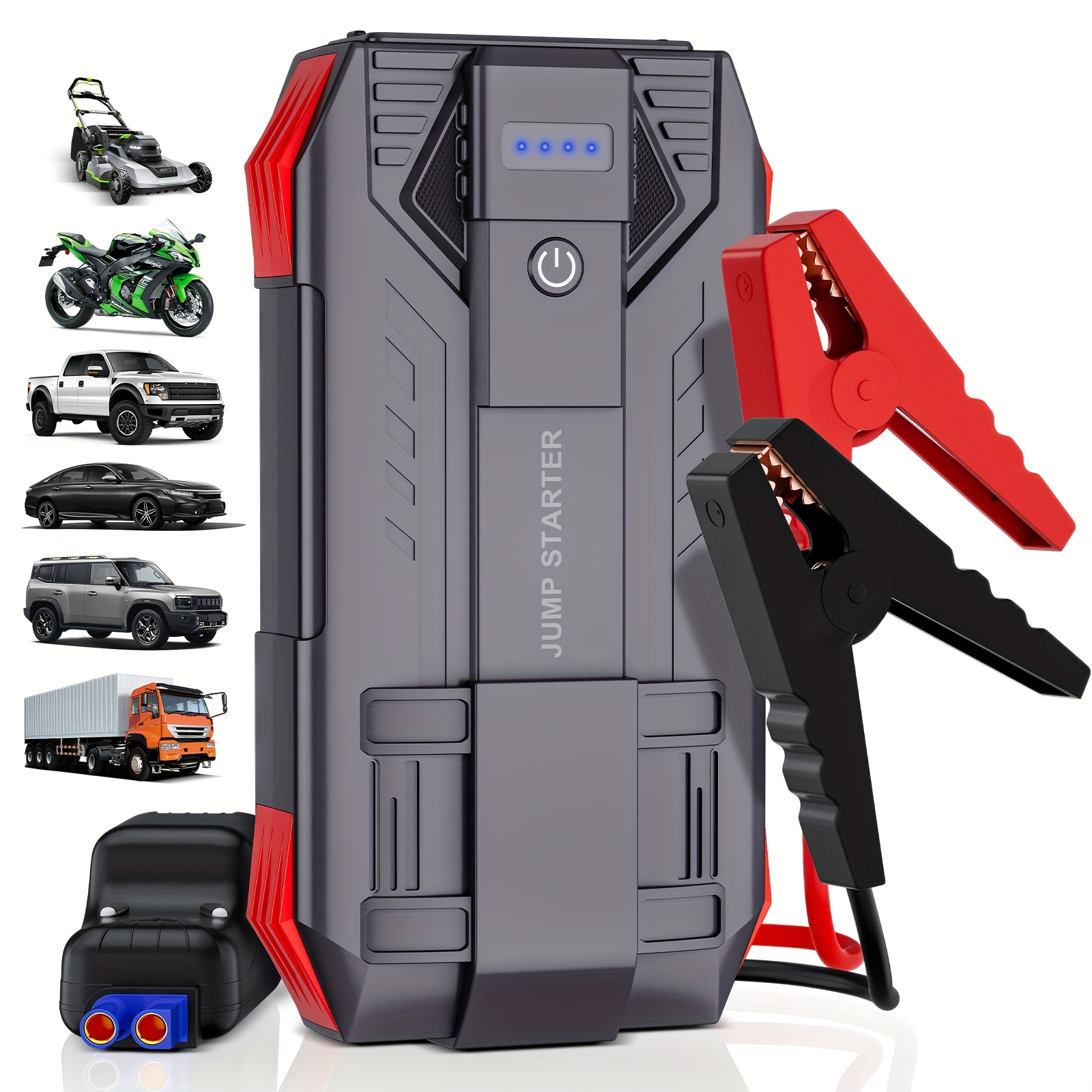 TEMU 5000a Multi-functional Portable Car Jump Starter With Power Bank, And Usb 3.0, For Rapid 10l Gas And 8l Engines Boost, 12v Roadside Emergency