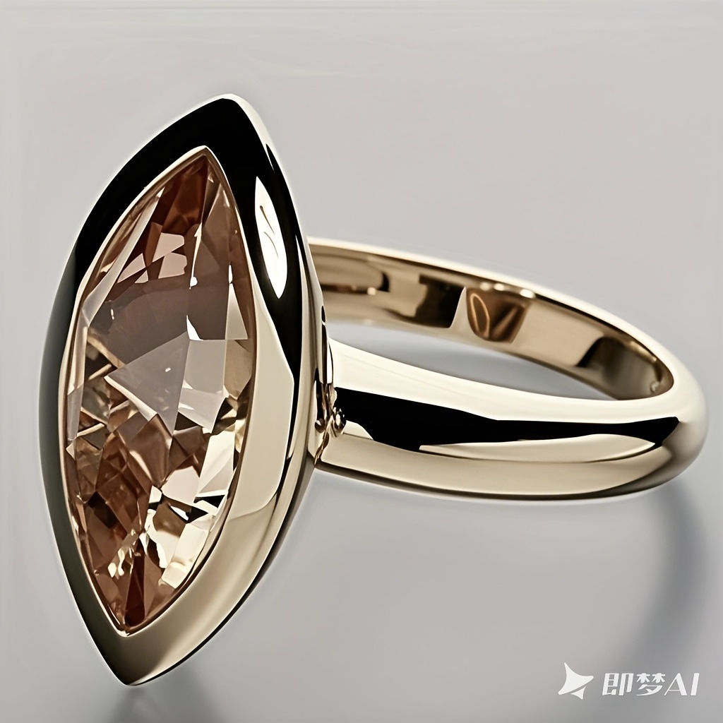 Golden Plated Copper Ring Faceted Retro Minimalist Style