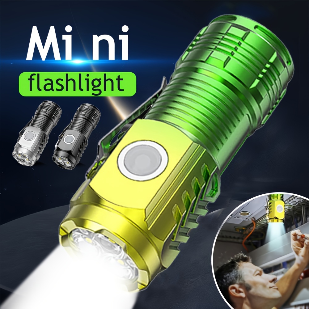 1pc Waterproof Mini Portable Led Flashlight With Usb Charging And Pen Holder  Perfect For Outdoor Activities Fishing Riding Hiking At Night - Sports &  Outdoors - Temu