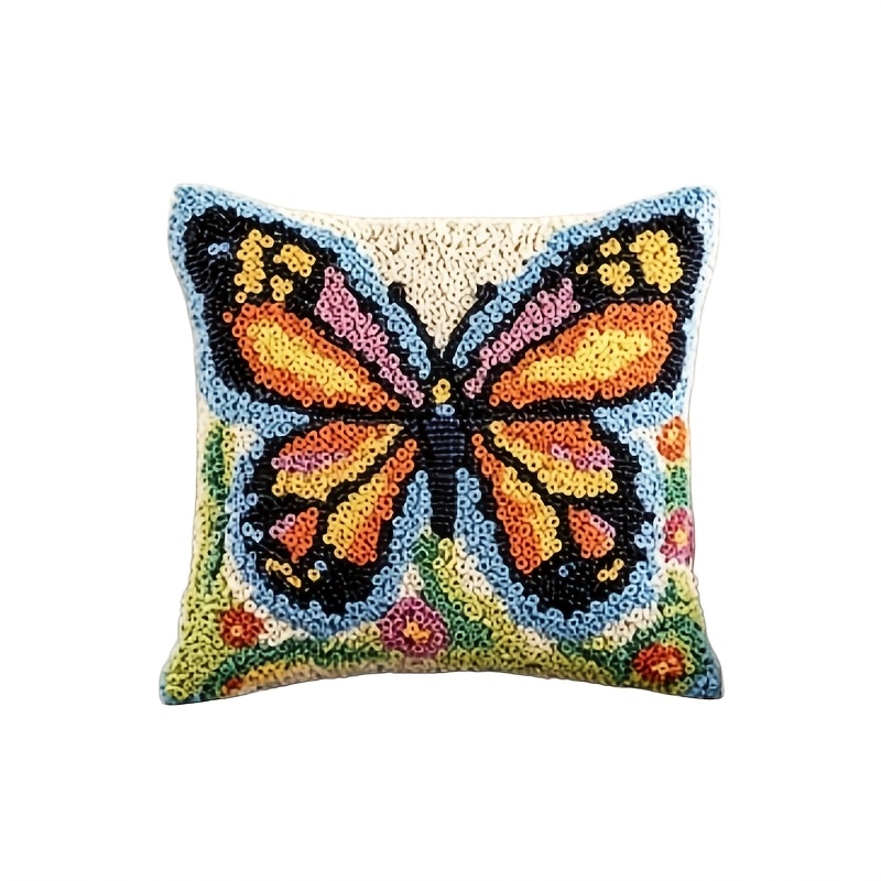 Lock Hook Kit with Butterfly Pattern, DIY Pillowcase Craft Set