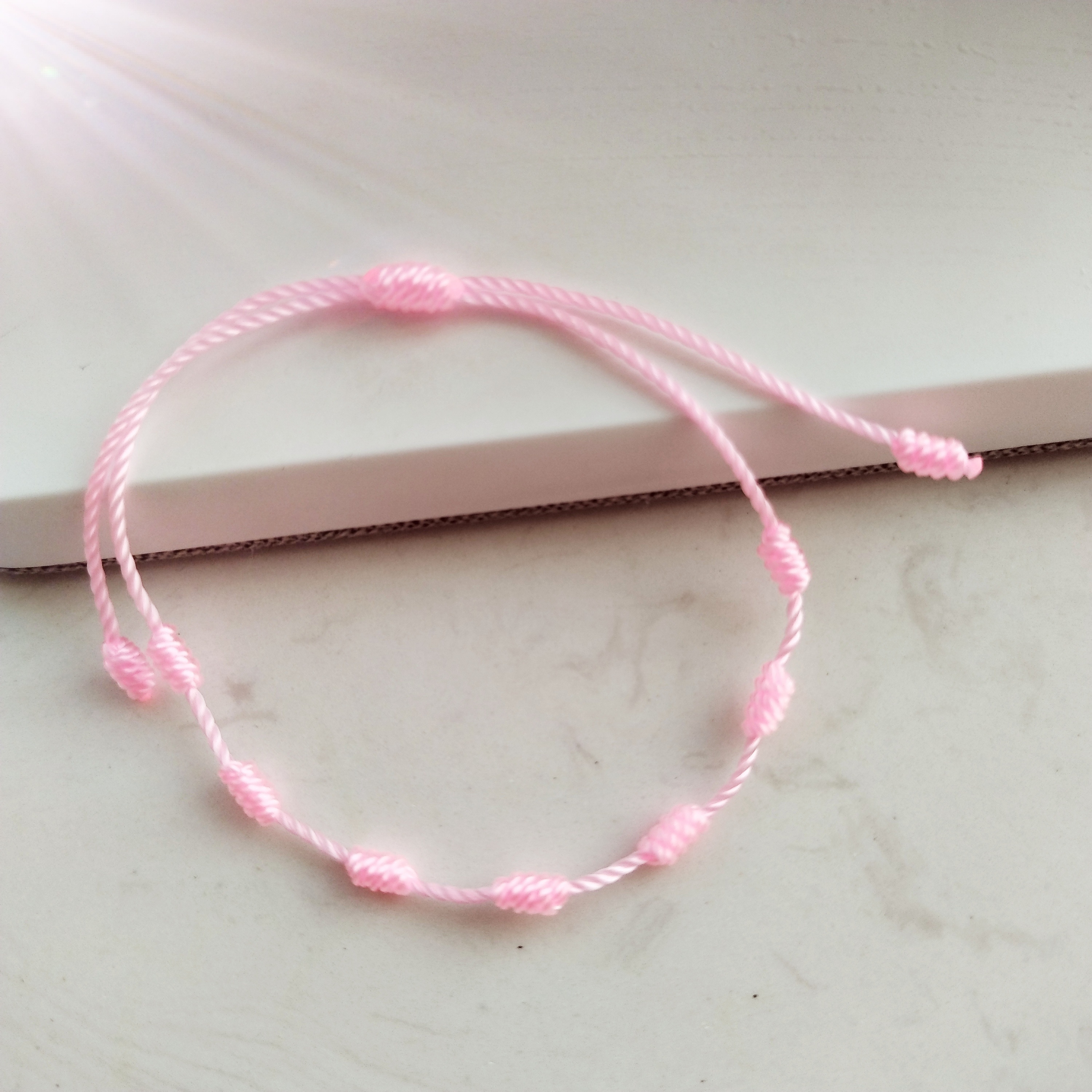 Adjustable Red Bracelet Pull Weave Hand Rope Palm Eye Braided