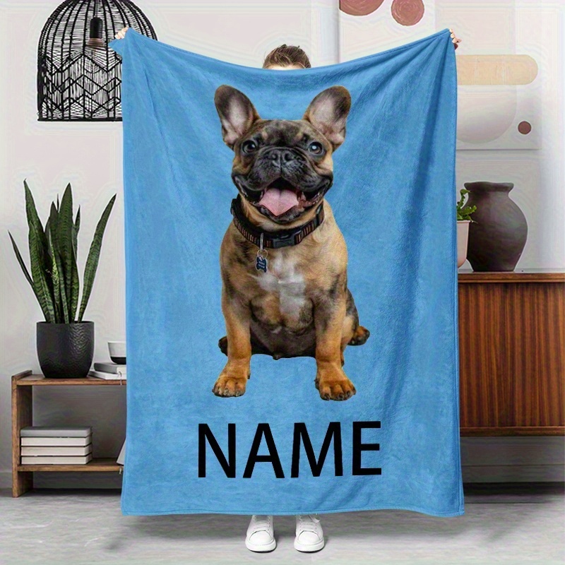 Custom Photo and Text Printed Flannel Blanket for Pet Lovers