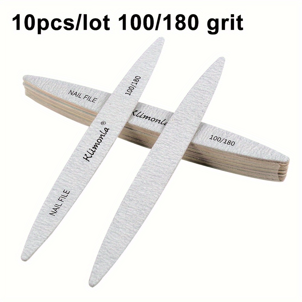 Ovalūs dildės nagams su 100/180 ir 180/240 grūdėtumo pasirinkimais, galimos dvi spalvos – 10 vnt. pakuotė.
