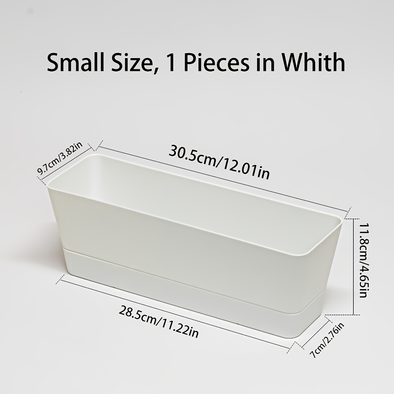 TEMU Long Strip Balcony Flower Pot Abs Resin Windowsill Planting Flower Pot Narrow Edge Household Succulent Potted Plant Easy And Beautiful Drainage