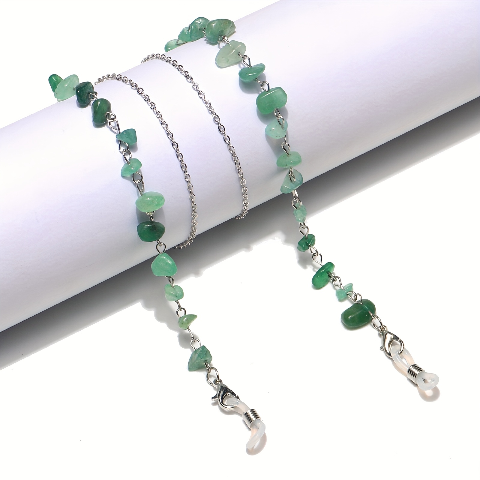 TEMU Chaîne de lunettes et de masque tendance en chaîne avec naturelle verte qui ne se décolore pas, à