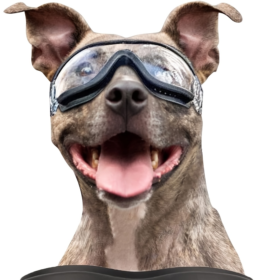 TEMU Dog Sunglasses Medium To Large Dog Uv Transparent Goggles Windproof Snowproof Pet Glasses With Elastic Straps