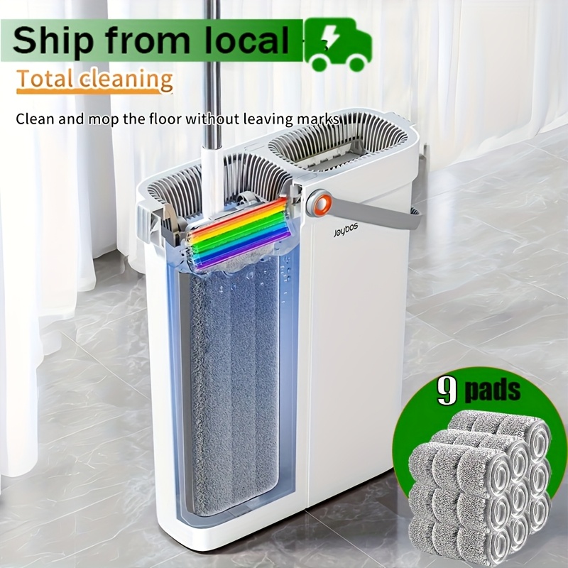 TEMU The Mop And Bucket Set For 2025 Features 12.99/15.75-inch Dimensions And Includes 2, 4, Or 6 Ultra- Pads That Are Machine Washable. Ideal For Cleaning Floors Room, Bedroom, Kitchen, And Bathroom