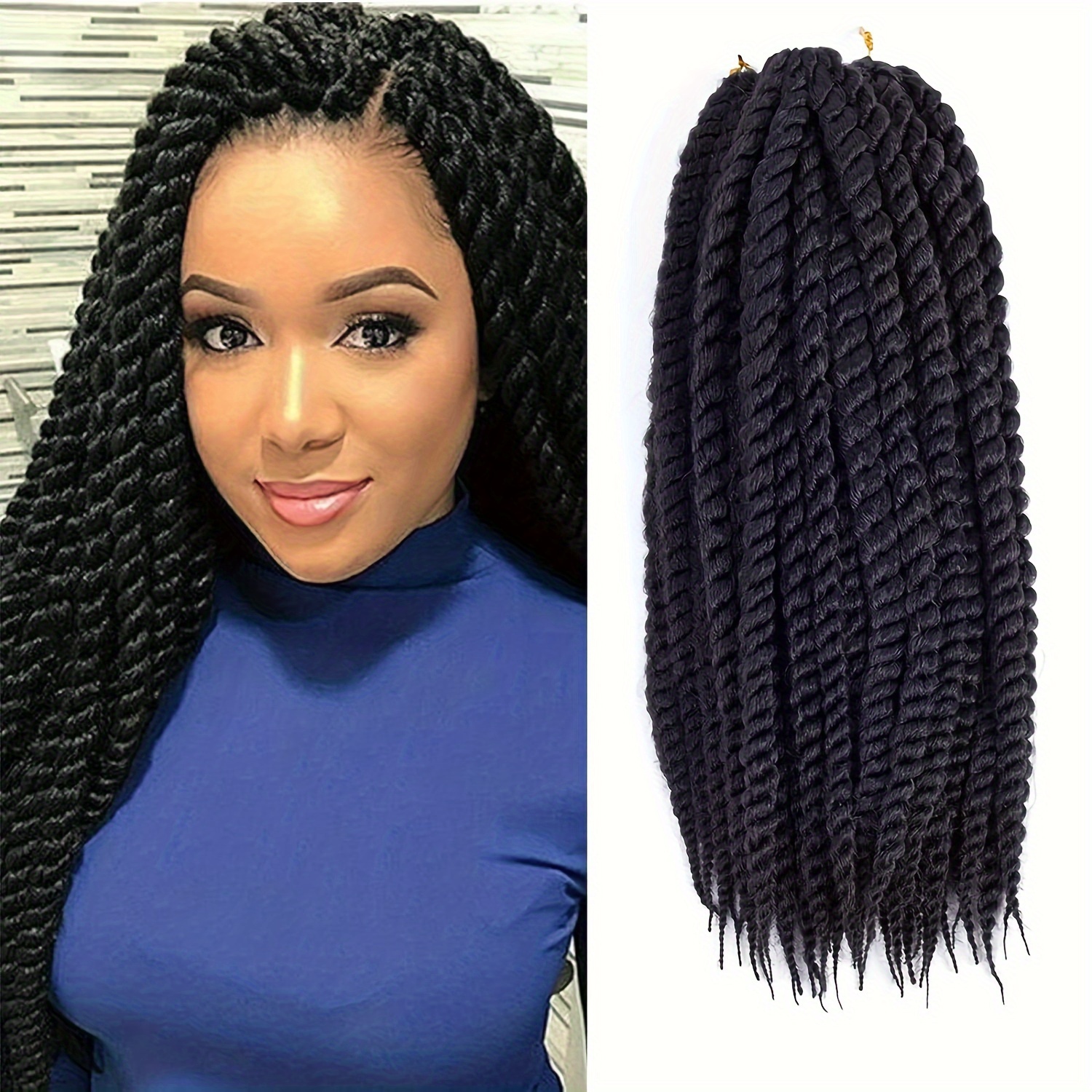 TEMU 20 Inch Twist Crochet Hair 3 Packs Crochet Braids Twist Crochet Hair Jumbo Twist Crochet Braids For Women Braiding Twist Hair Crochet Hair