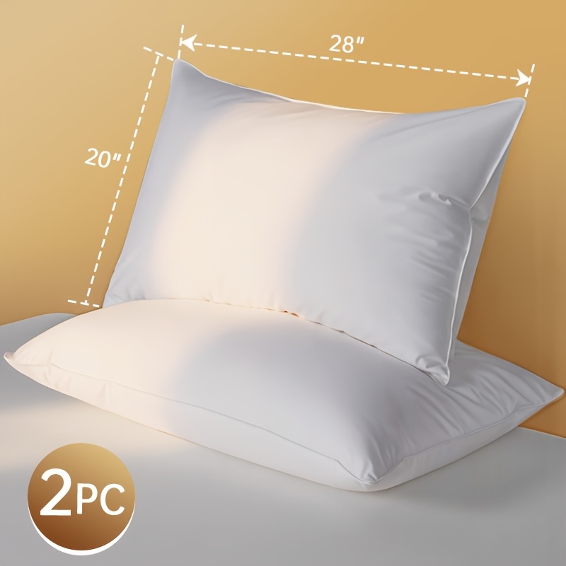 TEMU Down Pillow, 1/2pcs Queen Size Feather Pillows, Soft Bed Pillow, Hotel Bed Pillows For Sleeping Soft And Supportive Pillows For Side And Back
