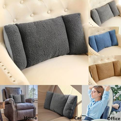 3 section adjustable lumbar pillow heavy duty soft for lower upper back neck car office bed sofa use portable posture
