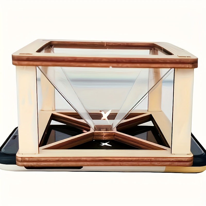 Akıllı Telefonlar için 3D Hologram Projektör Kiti - Eğitici Bilim Teknoloji Buluş Seti, Ahşap Holografik Piramit Ekran Standı, 14 Yaş ve Üzeri İçin Pratik Öğrenme Aracı