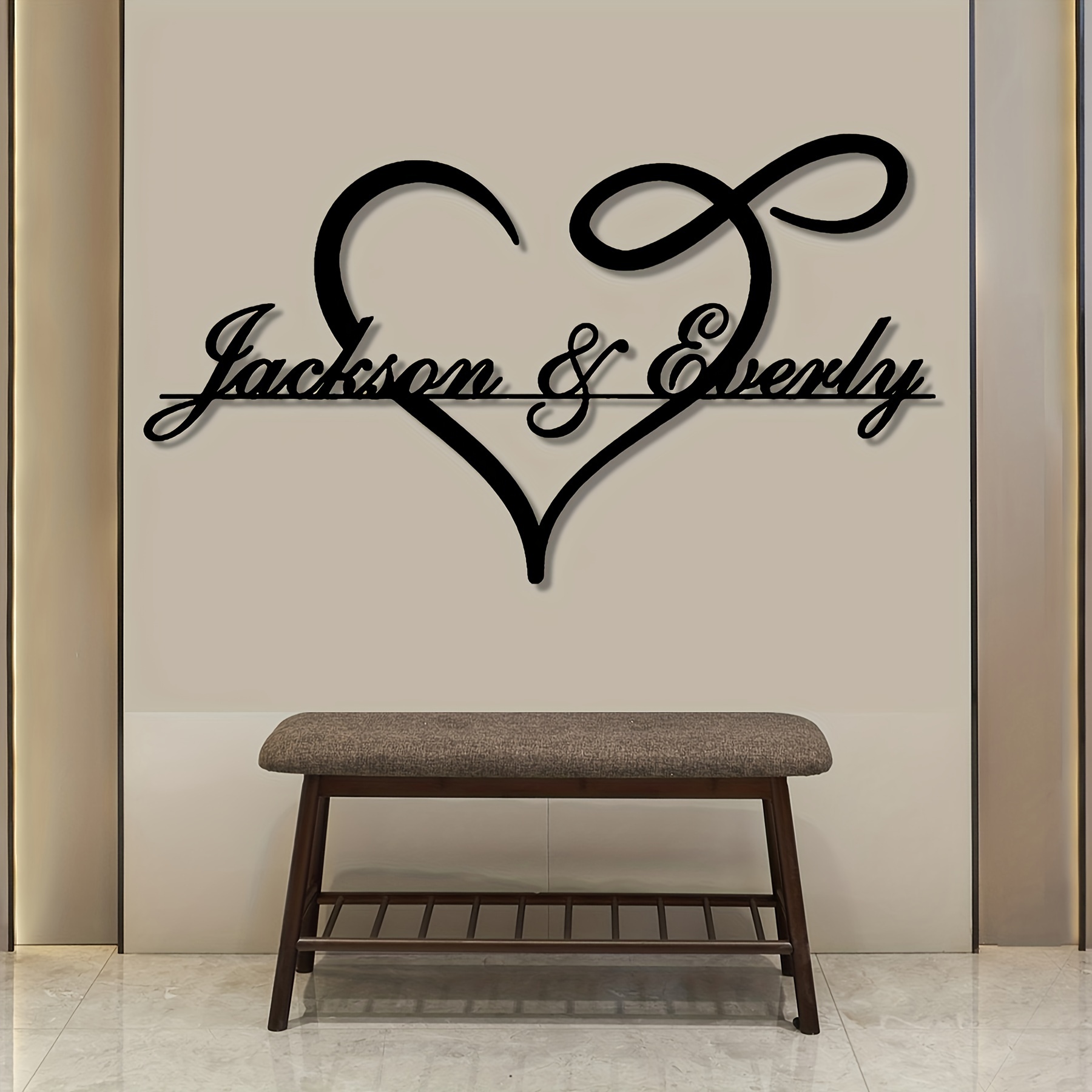 

Custom Heart Metal , Personalized , Easy To Hang, No Power Needed, Ideal For Bedroom, Living Room, Wedding & Anniversary Gift, Iron Material, Art & Crafts Decor