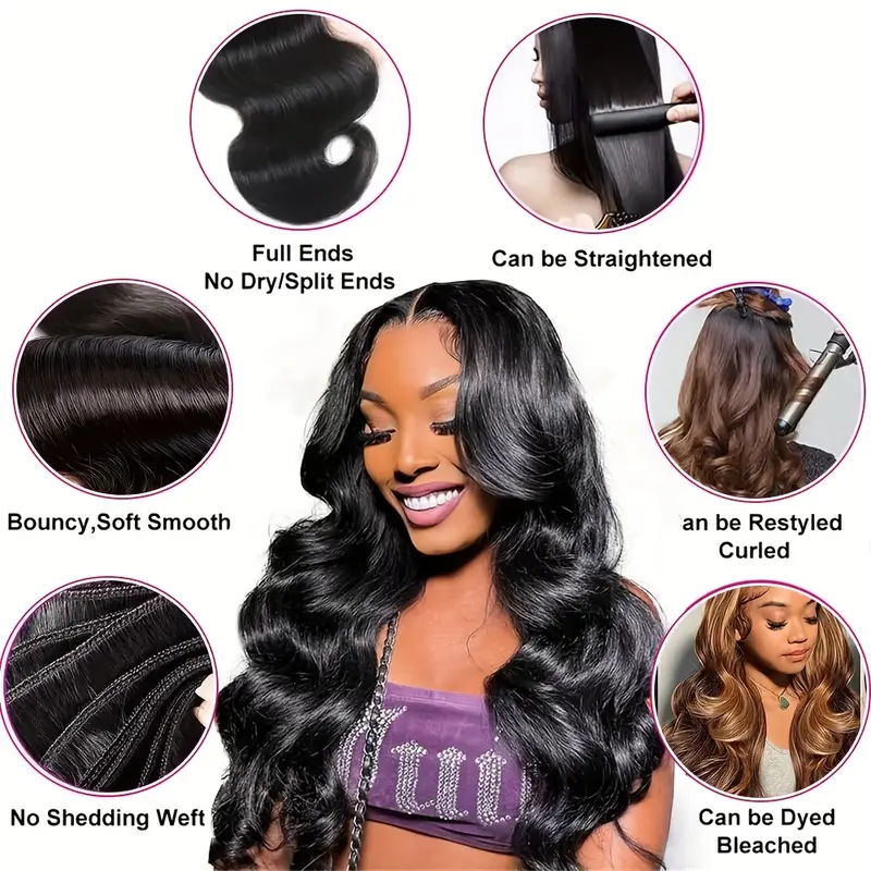 12a body wave bundles human hair human hair bundles 100% brazilian hair 3 bundles weave for women details 1
