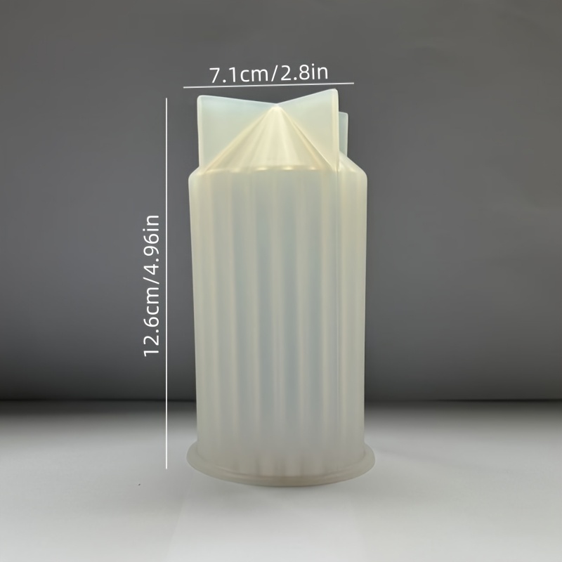 E-shop 3D Gestreifte Säulenform Ästhetische Zylinderhohe Säulen Kerzenform Gerippte Geometrische Abstrakte Dekorative Gestreifte Silikonform für