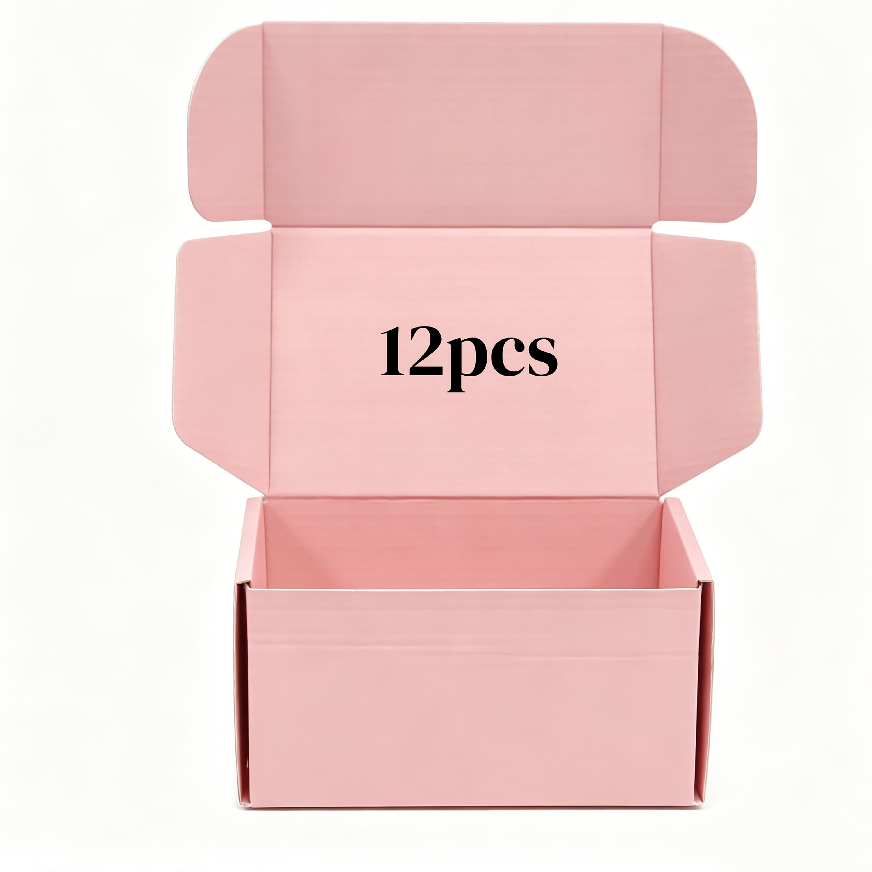 TEMU 12-pack Corrugated Shipping Boxes, Foldable Mailer Boxes, Black Pink Brown Cardboard Packaging Boxes For Small Business Gift Packaging Cosmetic