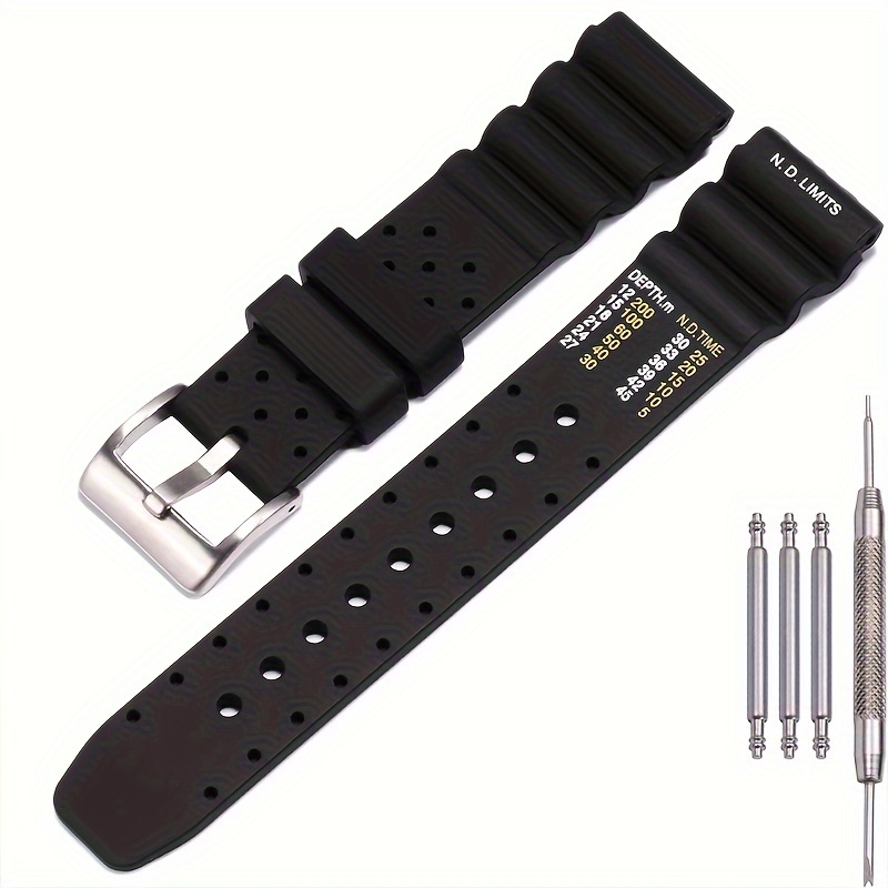 E-shop Uhrenzubehör Silikonarmband /24mm geeignet für Herren- Damenuhren Solar Sport Taucher Stahl Lünette Armband Silikon Tauchen Sportarmband