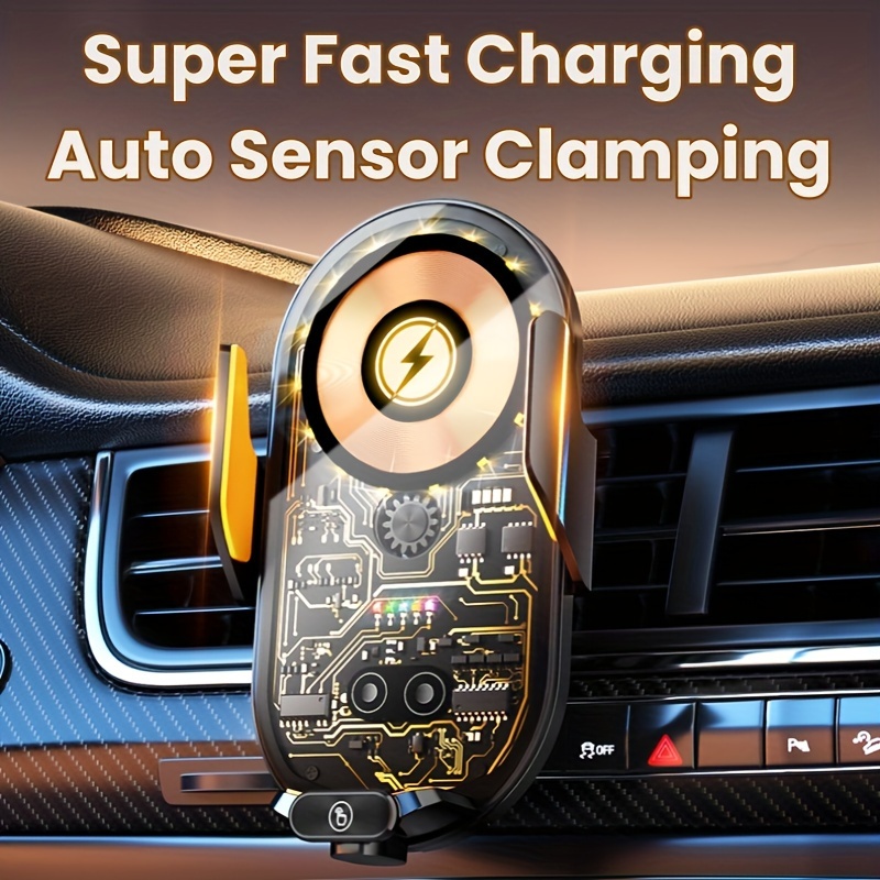 

Wireless 15w Qi Fast Charge Transparent Magnetic Car Navigation Support Bracket Super Fast Charging Car Phone Holder