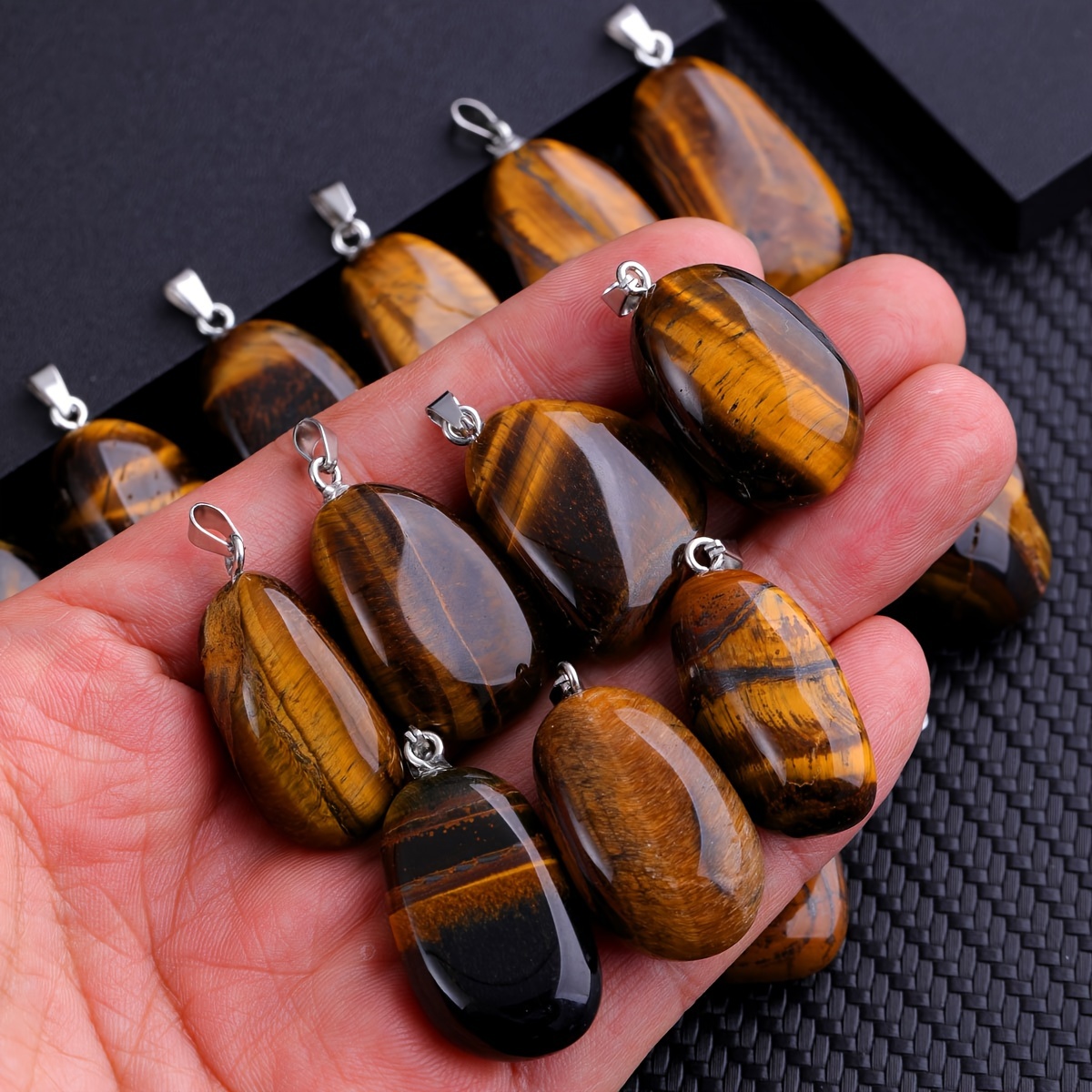 

2/8/15pcs Eye Pendants, Irregular Bulk Quartz, Square Shape, Natural Stone Necklace Charms, Making Accessories For Men And Women, Ideal For Christmas And Valentine's Day Gifts