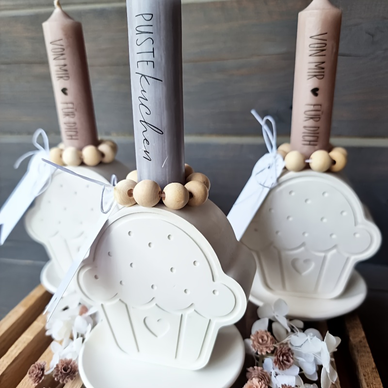 1pc   cupcake shaped resin casting mold diy cake candle holder silicone mold for handmade decorations home decoration craft supplies candle holder decorations decorative candle holder durable craft material Product details 7