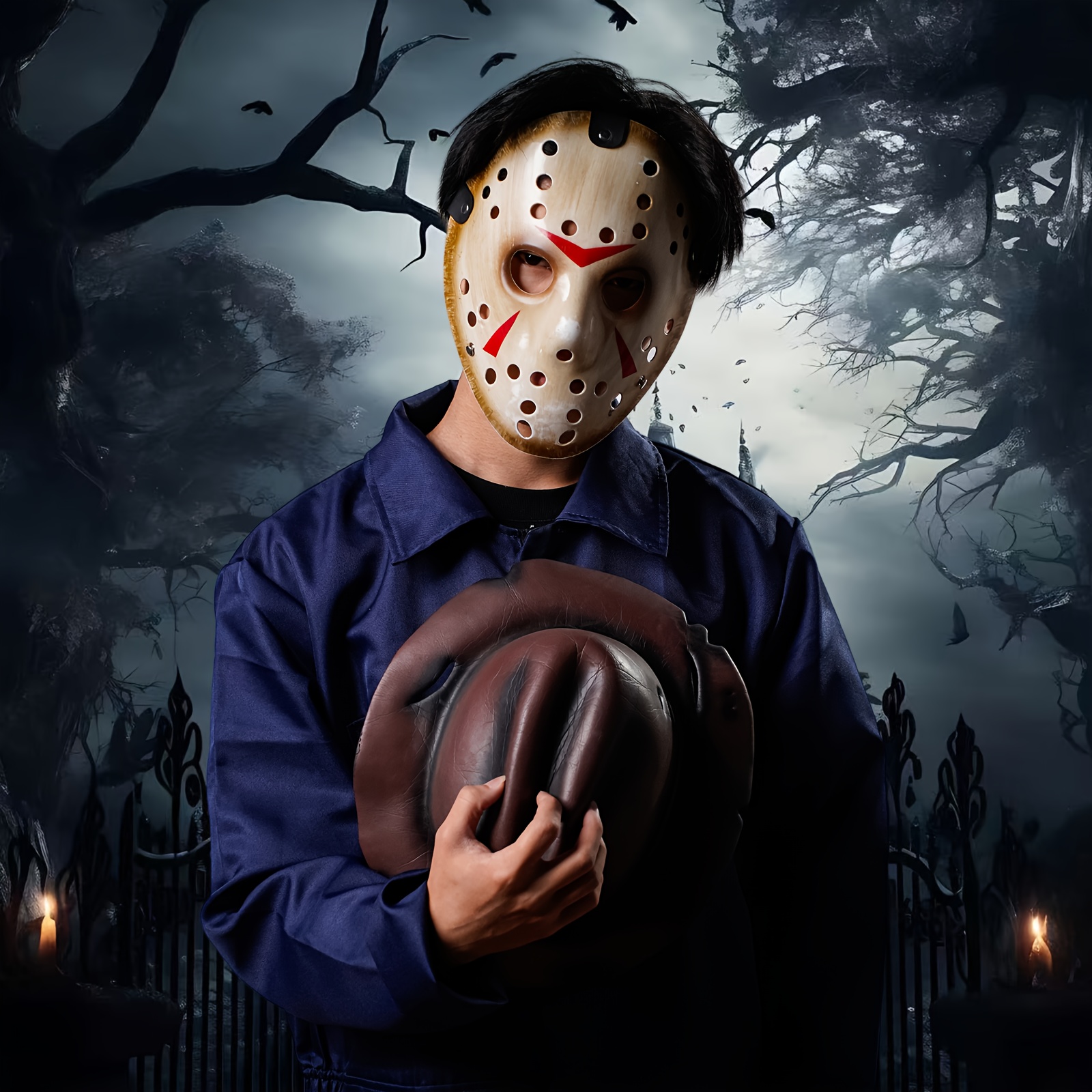 Ice Hockey Butcher Cracked Face Mask - Damage, Halloween Edition | Killer Roleplay | Aesthetic