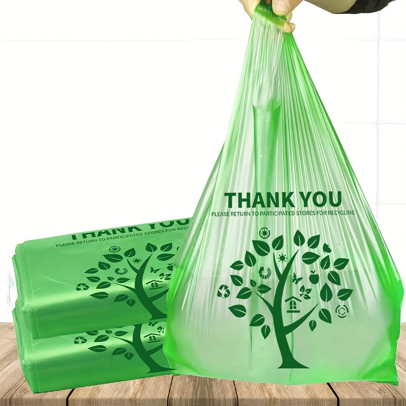 200-Pack Groene T-Shirt Plastic Tassen, Herbruikbare Boodschappentas  Wegwerp Supermarkt Tas voor Kleine Bedrijven, Boodschappen, Winkelen