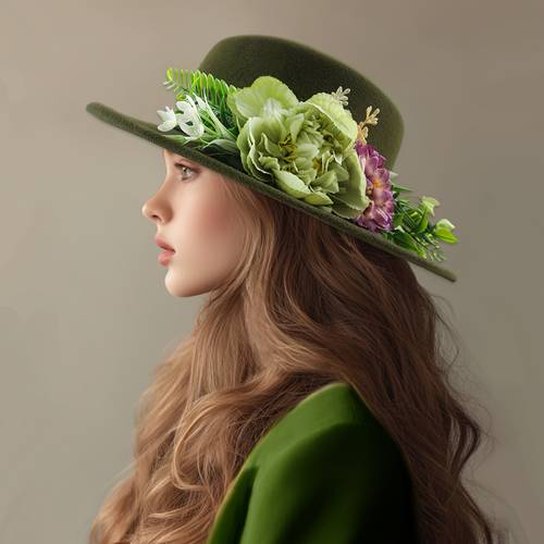 1 dames western cowboyhoed, bloemen cilinderhoed, modieuze en elegante zonnehoed, strandhoed