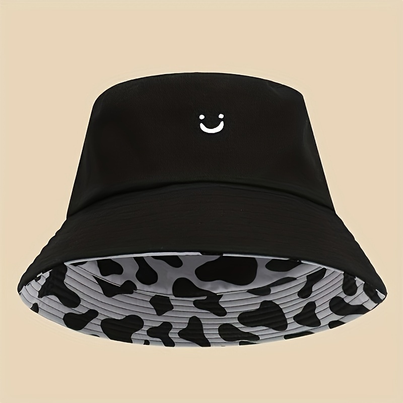 reversible print bucket hat for men and women 100 polyester