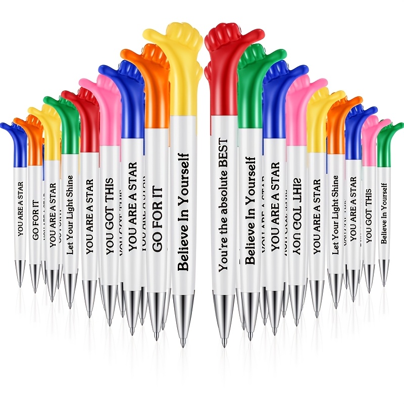 

60pcs Inspirational Quotes Thumbs Up Pens Motivational Messages Pen Cute Hand Gesture Pens Encouraging Presents For Appreciation Party, Classic