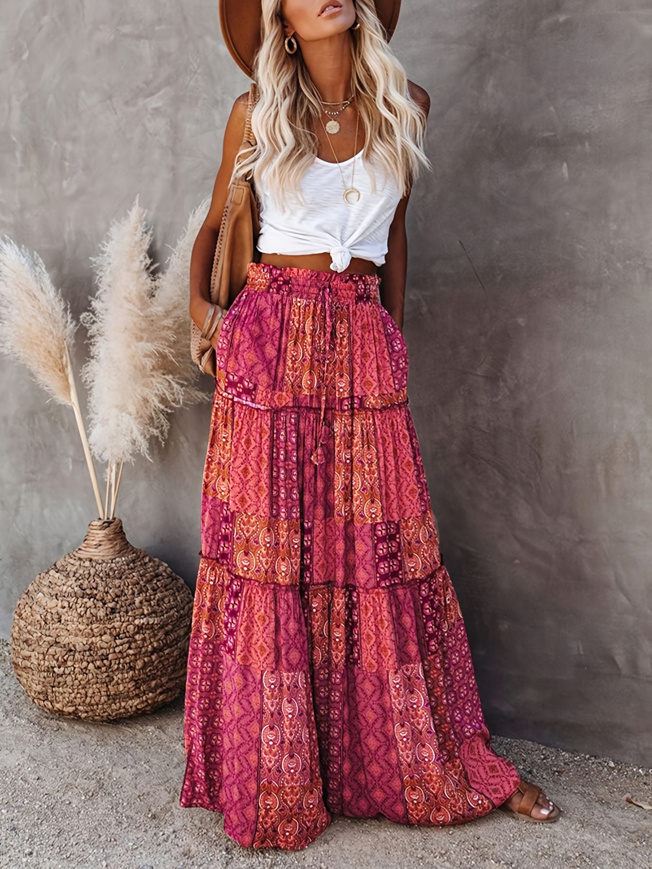 Fashion Mexican Maxi Skirt Mexican Riviera Fashion Long Skirt