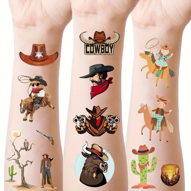 12pcs Set, Combination Cartoon Western Cowboy Series Of Sticker