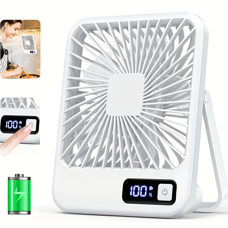 

[top-] Goard Portable Usb Desk Fan - 6.5" 5- , 180° Stand, & Rechargeable Battery For , , & Use