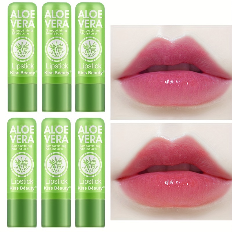 6er-Set Magischer Farbwechsel Aloe Vera Lippenstift - Langanhaltend,  Feuchtigkeitsspendend & Temperaturempfindliche * - * Valentinstagsgeschenk  fr Erwachsene, Natrliches Crayon-Look