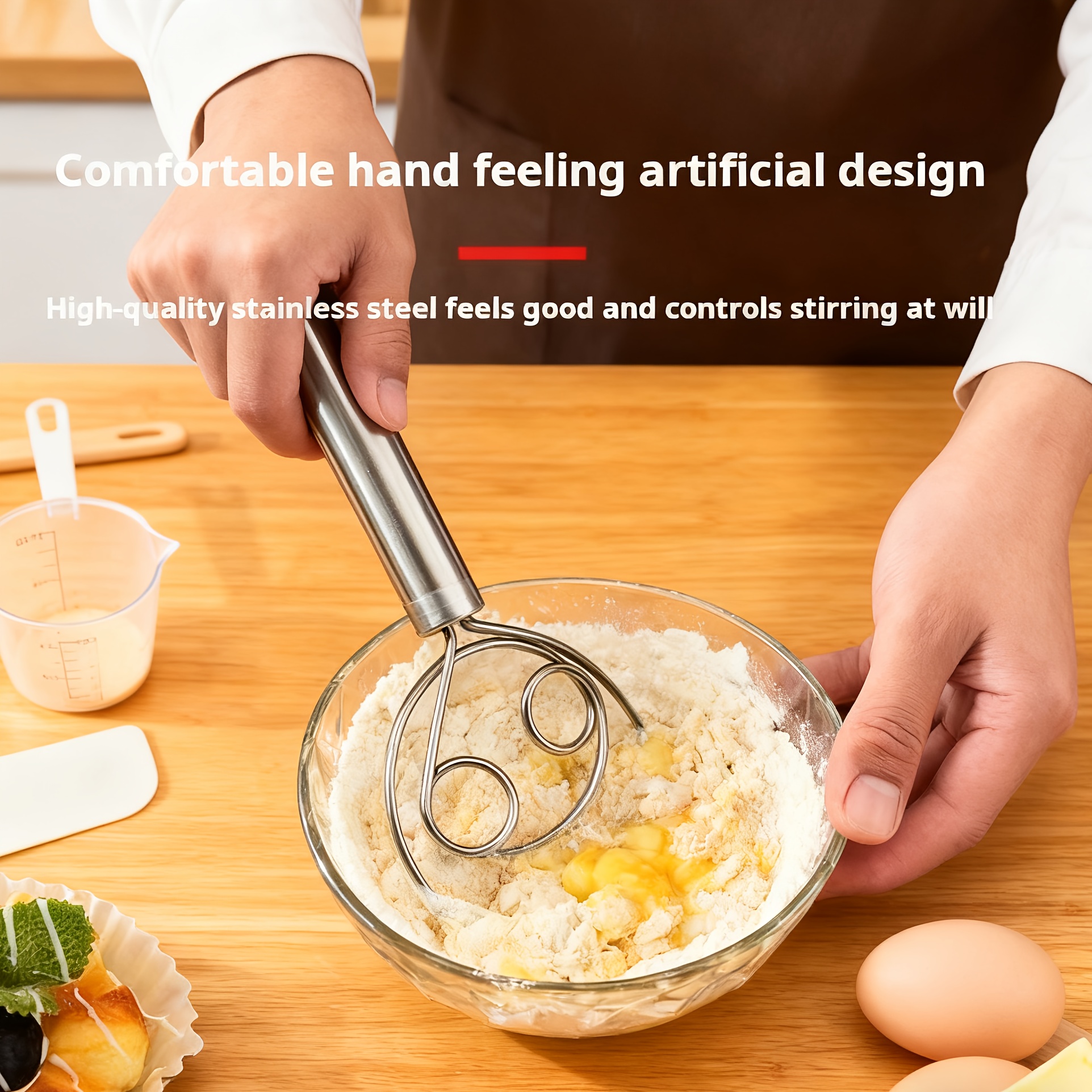 Manual Dough Kneading Mixer - Multi-Functional Stainless Steel Tool