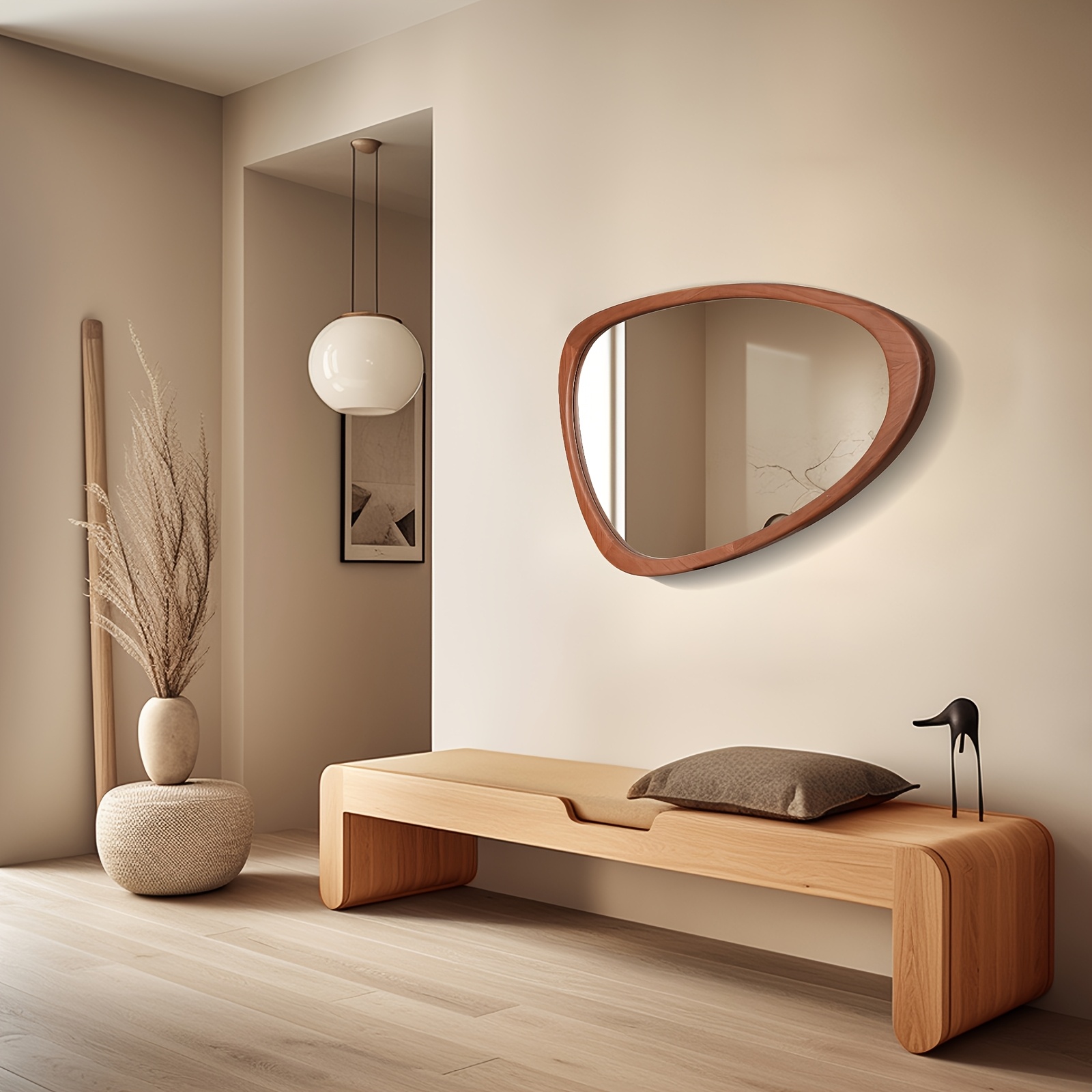 Chic Pebble-Shaped Asymmetric Wall Mirror
