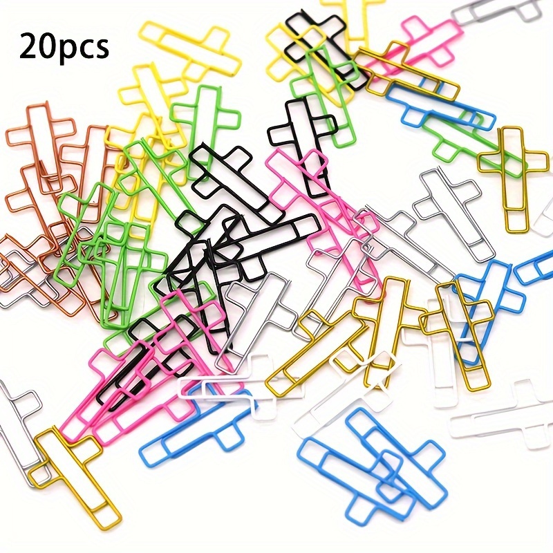 20pcs Assorted Colors Metal Paper Clips - Durable Steel Office Bookmarks & Document Organizers