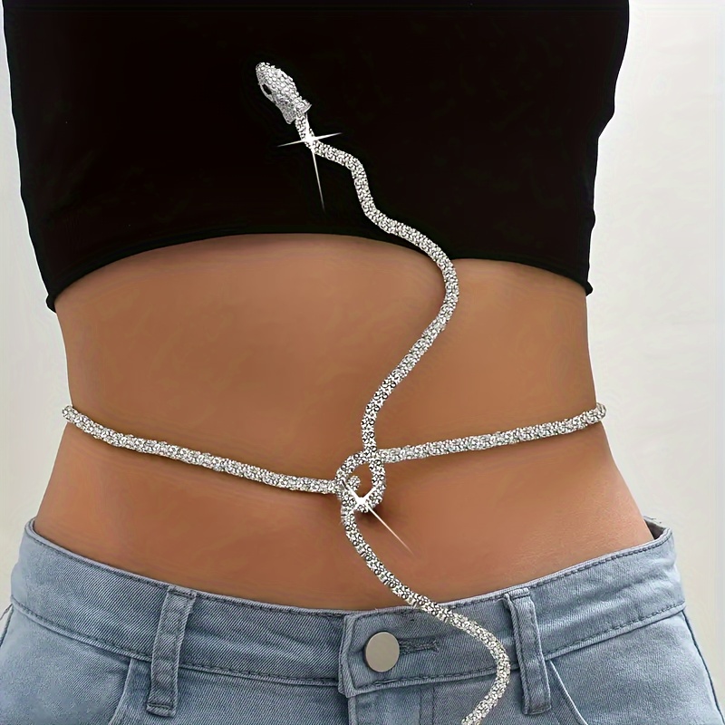 Vintage Gothic Snake Belt Rhinestone Waist Chain