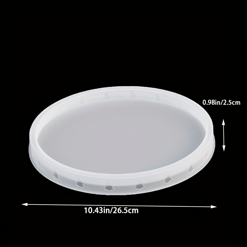 Image of Christmas Tree Print Oversized Round Tray Silicone Mold Eva Sponge Pad Tray Gypsum Epoxy Mold Holiday Decoration Christmas Tray Gypsum Ornaments Resin Casting Mold
