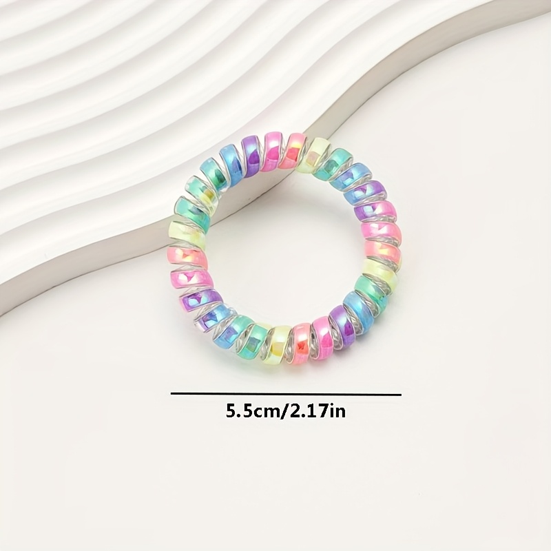 3pcs/5pcs/10pcs Pack Multicolor Dopamine Hair Ties with Glitter