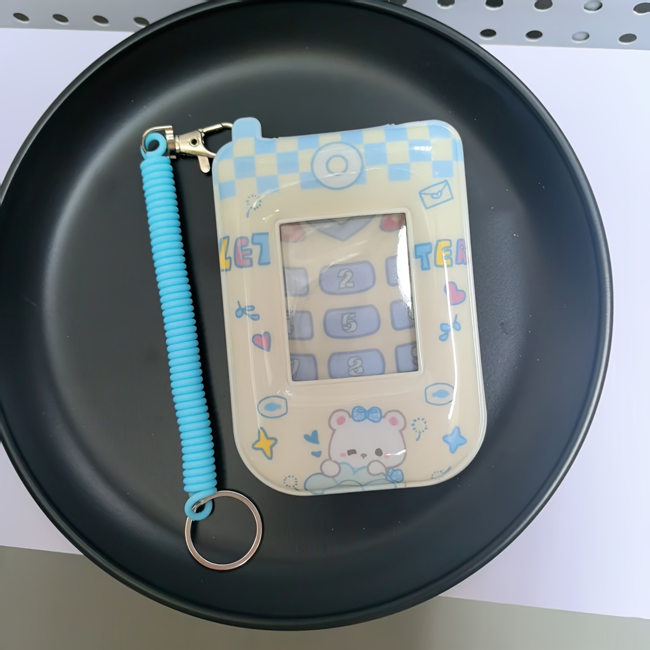 TEMU Porte-cartes 2D style téléphone à clapet, protecteur de carte d'identité portable et léger pour femmes, parfait pour de transport en commun, de