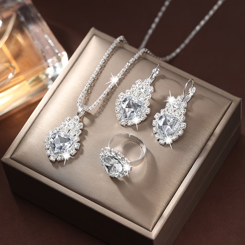 Women's Earrings Necklace & Ring Set - Perfect Gift for Her