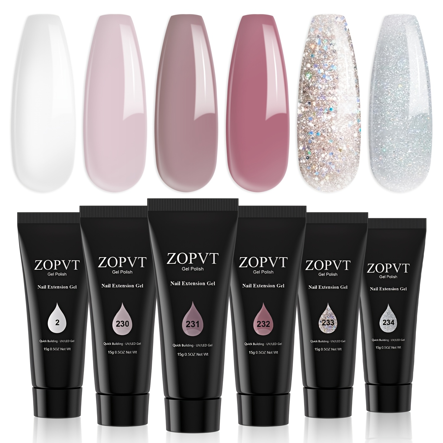 Polymer Gel Set 6 Extension Gel Kit Nail Decoration Gift For Women