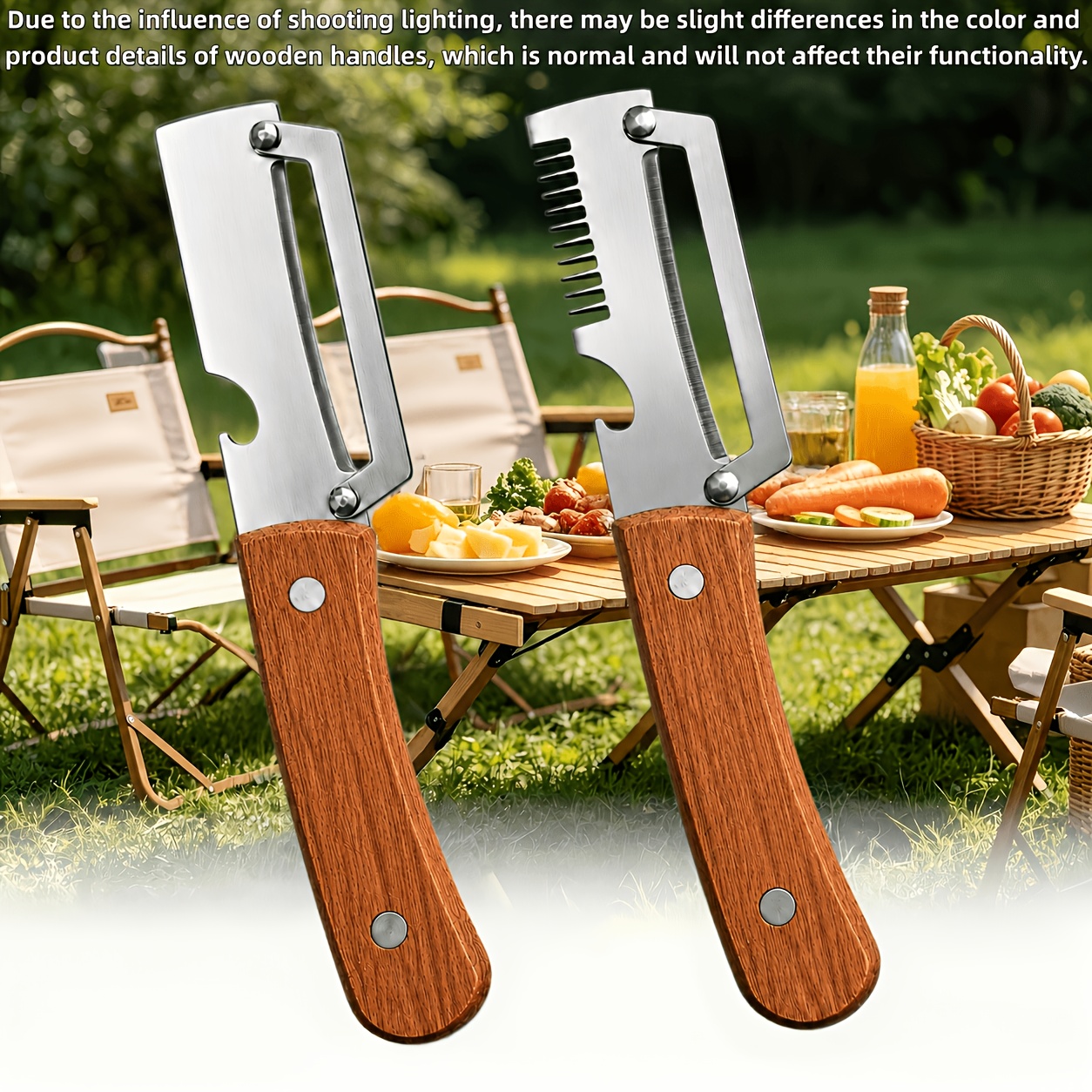 2pcs heavy duty stainless steel peeler slicer featuring a wooden handle and straight blade design ideal for sugarcane fruits and vegetables a multifunctional durable peeling tool and vegetable slicer   parties and picnics