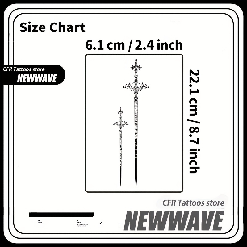Temporary Tattoo American Long Sword Arm Herbal Juice Tattoo Sticker Fake Tattoo Sexy Leg Durable Waterproof Halloween Party Gift Y2k