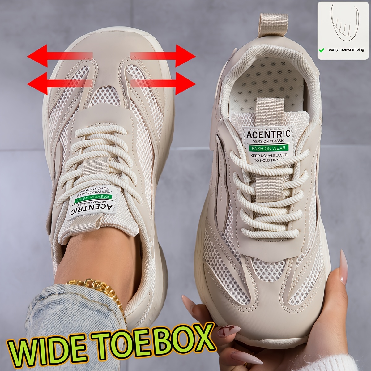 E-shop Damen-Straßenlaufschuhe mit weiterem Zehenbereich, Neue Outdoor-Wanderschuhe für Damen Frühling/Sommer 2026, rutschfeste, verschleißfeste