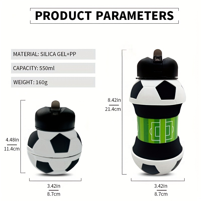 1pc 550ml 18 6oz collapsible water bottle food grade silicone water bottles suitable for fitness outdoor activities travel details 5