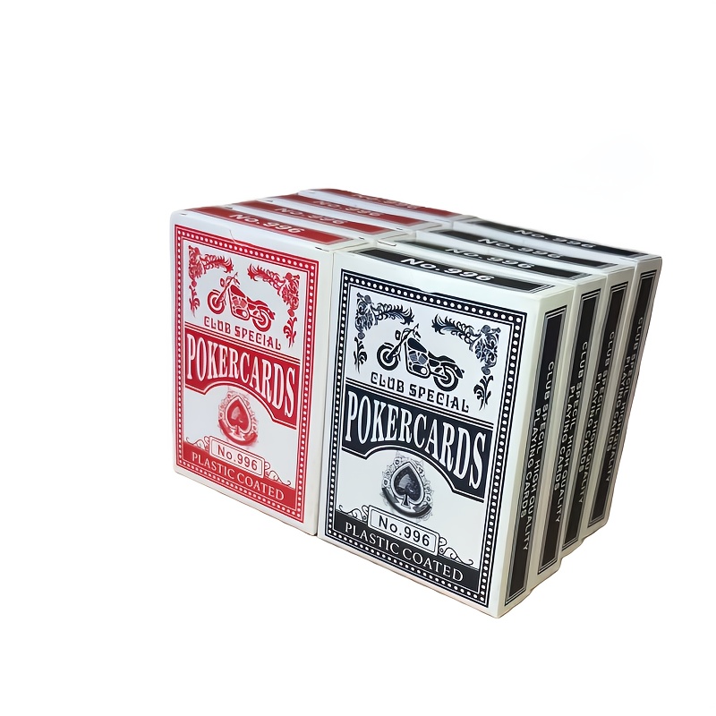 Premium Playing Cards Set, 4 Decks, Durable Plastic Coated